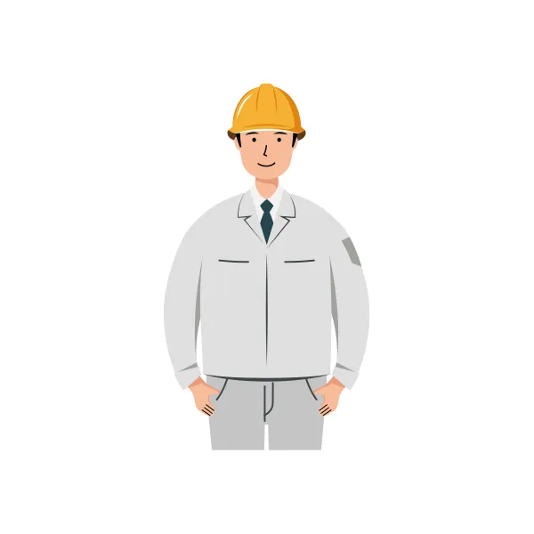 現場監督 イラスト（男性・上半身）| 無料・商用利用可 | SSMSWUB001-C | 無料素材ペペロ