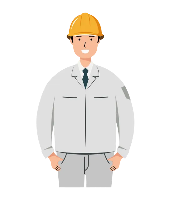 現場監督 イラスト（男性・全身）| 無料・商用利用可 | SSMSWUB002-01-C | 無料素材ペペロ