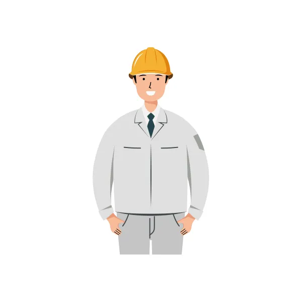 現場監督 イラスト（男性・上半身）| 無料・商用利用可 | SSMSWUB002-C | 無料素材ペペロ