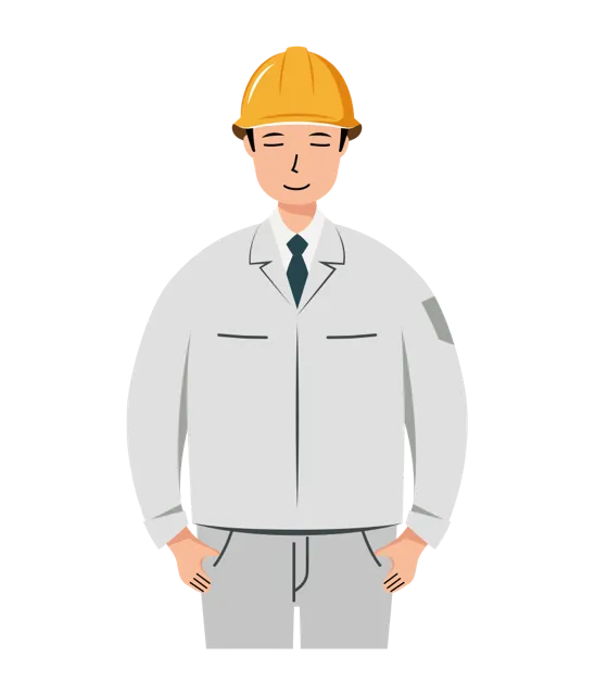 現場監督 イラスト（男性・全身）| 無料・商用利用可 | SSMSWUB003-01-C | 無料素材ペペロ