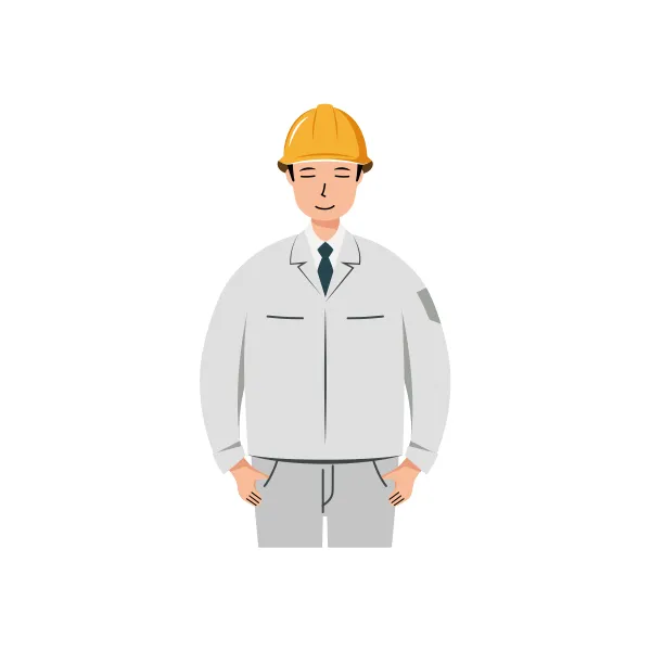 現場監督 イラスト（男性・上半身）| 無料・商用利用可 | SSMSWUB003-C | 無料素材ペペロ