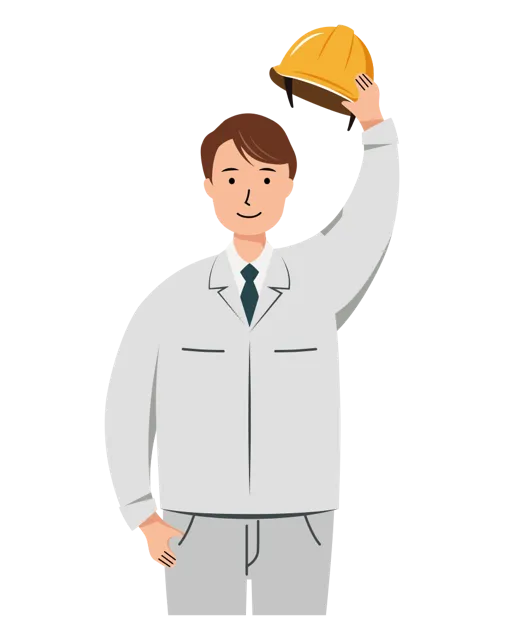 現場監督 イラスト（男性・上半身）| 無料・商用利用可 | SSMSWUB004-01-C | 無料素材ペペロ