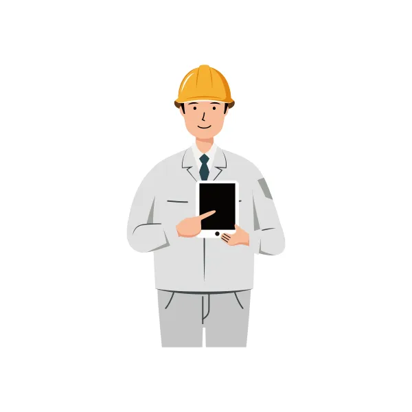 現場監督 イラスト（男性・上半身）| 無料・商用利用可 | SSMSWUB012-C | 無料素材ペペロ