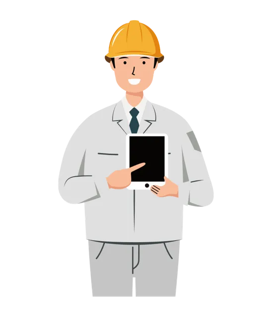 現場監督 イラスト（男性・上半身）| 無料・商用利用可 | SSMSWUB013-01-C | 無料素材ペペロ
