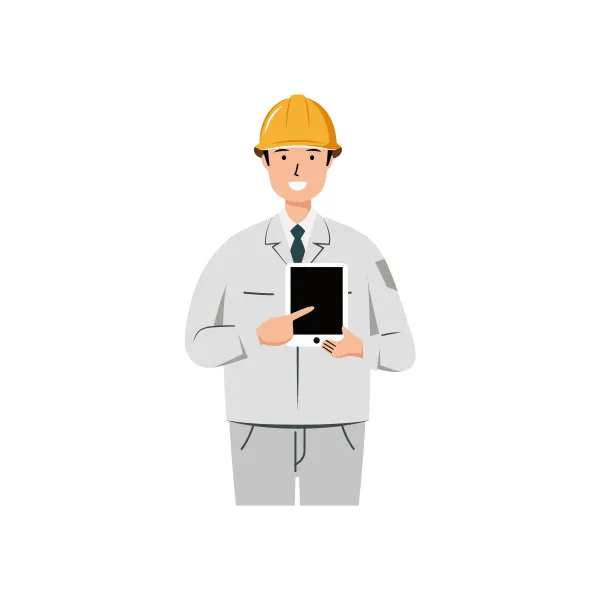 現場監督 イラスト（男性・上半身）| 無料・商用利用可 | SSMSWUB013-C | 無料素材ペペロ