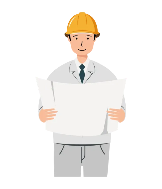 現場監督 イラスト（男性・上半身）| 無料・商用利用可 | SSMSWUB014-01-C | 無料素材ペペロ