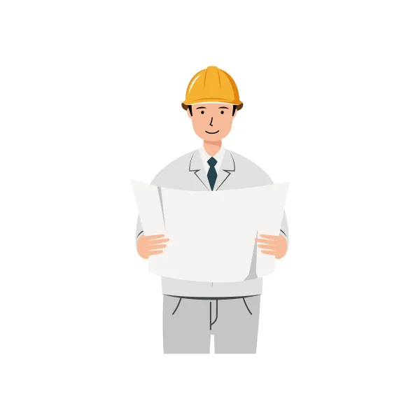 現場監督 イラスト（男性・上半身）| 無料・商用利用可 | SSMSWUB014-C | 無料素材ペペロ