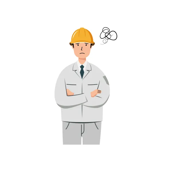 現場監督 イラスト（男性・上半身）| 無料・商用利用可 | SSMSWUB020-C | 無料素材ペペロ