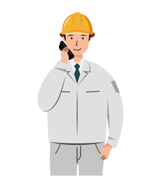 現場監督 イラスト（男性・上半身）| 無料・商用利用可 | SSMSWUB021-01-C | 無料素材ペペロ