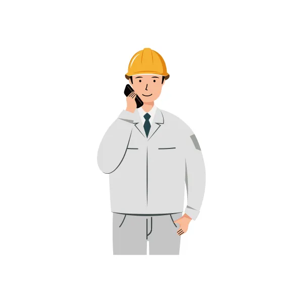 現場監督 イラスト（男性・上半身）| 無料・商用利用可 | SSMSWUB021-C | 無料素材ペペロ