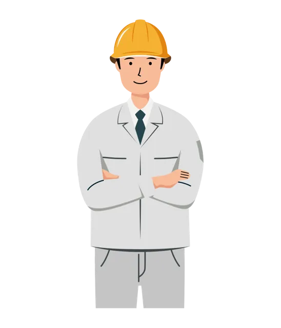 現場監督 イラスト（男性・上半身）| 無料・商用利用可 | SSMSWUB026-01-C | 無料素材ペペロ
