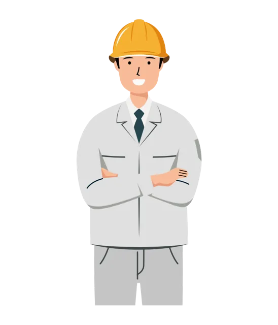 現場監督 イラスト（男性・上半身）| 無料・商用利用可 | SSMSWUB027-01-C | 無料素材ペペロ