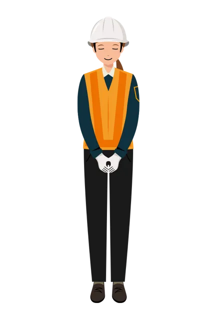 交通誘導員 イラスト（女性・全身）| 無料・商用利用可 | TGFC003-01-C | 無料素材ペペロ