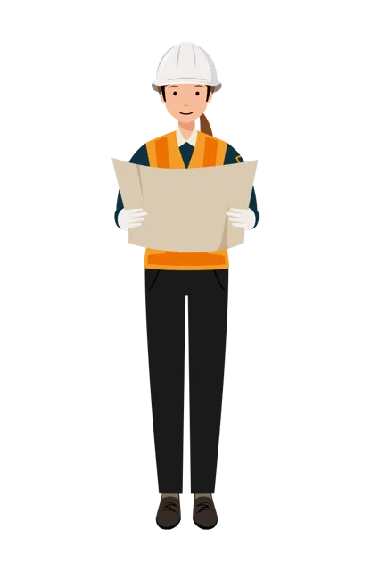 交通誘導員 イラスト（女性・全身）| 無料・商用利用可 | TGFC009-01-C | 無料素材ペペロ