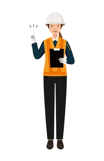 交通誘導員 イラスト（女性・全身）| 無料・商用利用可 | TGFC010-01-C | 無料素材ペペロ
