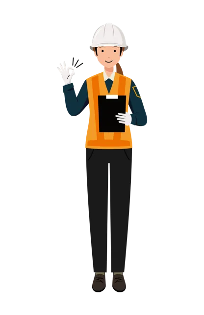 交通誘導員 イラスト（女性・全身）| 無料・商用利用可 | TGFC012-01-C | 無料素材ペペロ