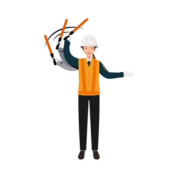 交通誘導員 イラスト（女性・全身）| 無料・商用利用可 | TGFC021-C | 無料素材ペペロ