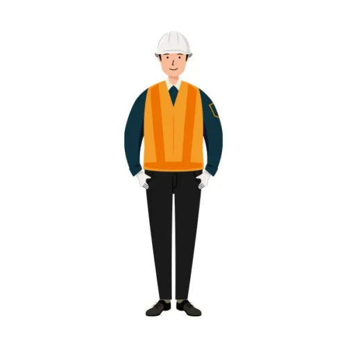 交通誘導員 イラスト（男性・全身）| 無料・商用利用可 | TGMC001-C | 無料素材ペペロ