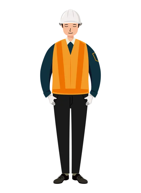 交通誘導員 イラスト（男性・全身）| 無料・商用利用可 | TGMC003-01-C | 無料素材ペペロ