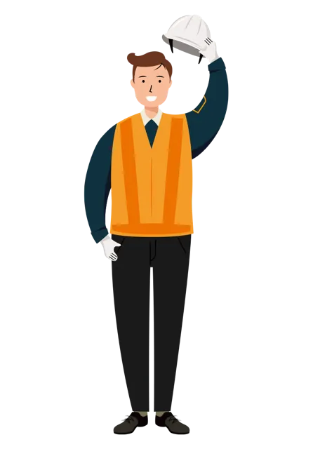 交通誘導員 イラスト（男性・全身）| 無料・商用利用可 | TGMC005-01-C | 無料素材ペペロ