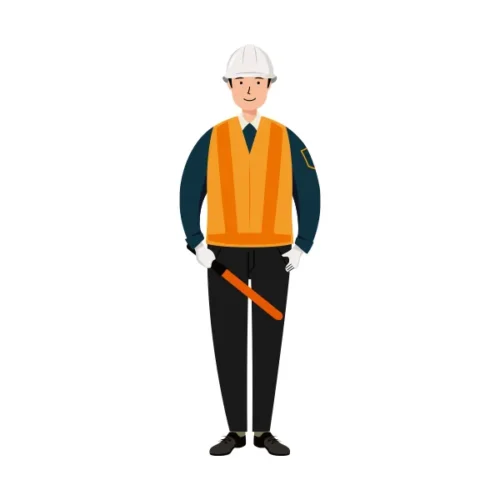 交通誘導員 イラスト（男性・全身）| 無料・商用利用可 | TGMC006-C | 無料素材ペペロ