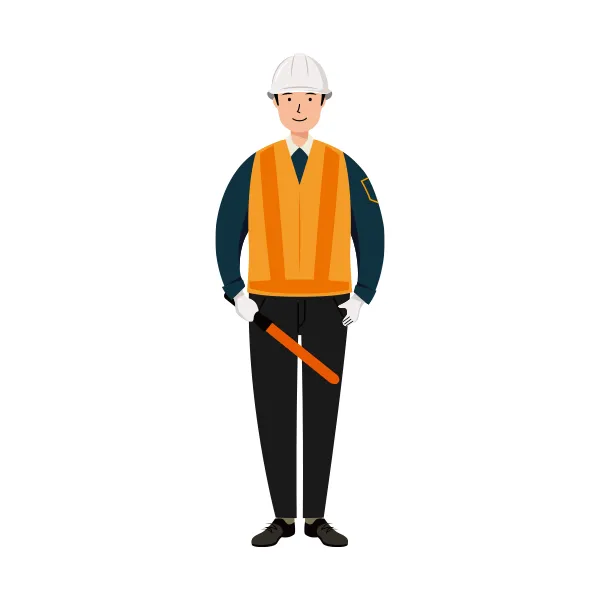 交通誘導員 イラスト（男性・全身）| 無料・商用利用可 | TGMC006-C | 無料素材ペペロ