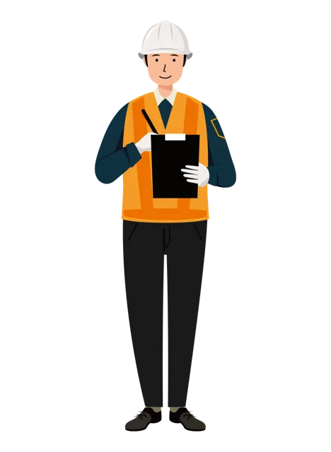交通誘導員 イラスト（男性・全身）| 無料・商用利用可 | TGMC008-01-C | 無料素材ペペロ