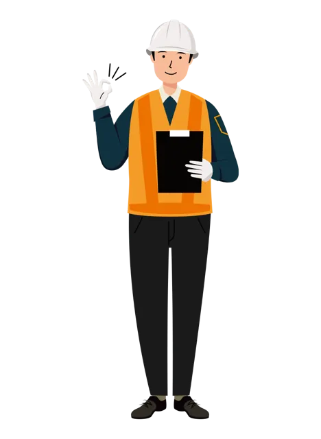 交通誘導員 イラスト（男性・全身）| 無料・商用利用可 | TGMC014-01-C | 無料素材ペペロ