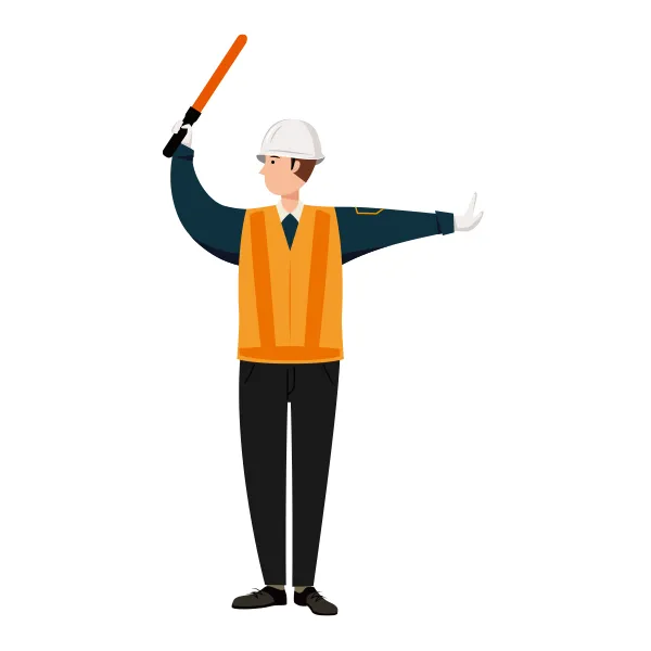 交通誘導員 イラスト（男性・全身）| 無料・商用利用可 | TGMC017-C | 無料素材ペペロ