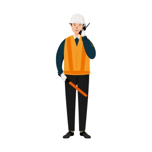 交通誘導員 イラスト（男性・全身）| 無料・商用利用可 | TGMC018-C | 無料素材ペペロ