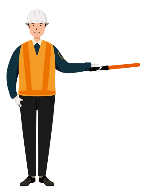 交通誘導員 イラスト（男性・全身）| 無料・商用利用可 | TGMC019-01-C | 無料素材ペペロ