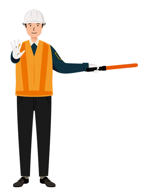 交通誘導員 イラスト（男性・全身）| 無料・商用利用可 | TGMC020-01-C | 無料素材ペペロ