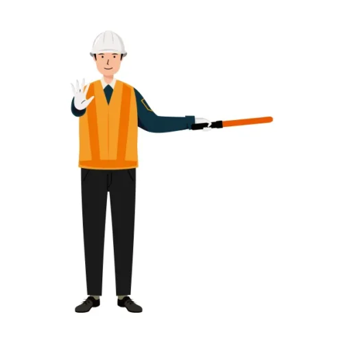 交通誘導員 イラスト（男性・全身）| 無料・商用利用可 | TGMC020-C | 無料素材ペペロ