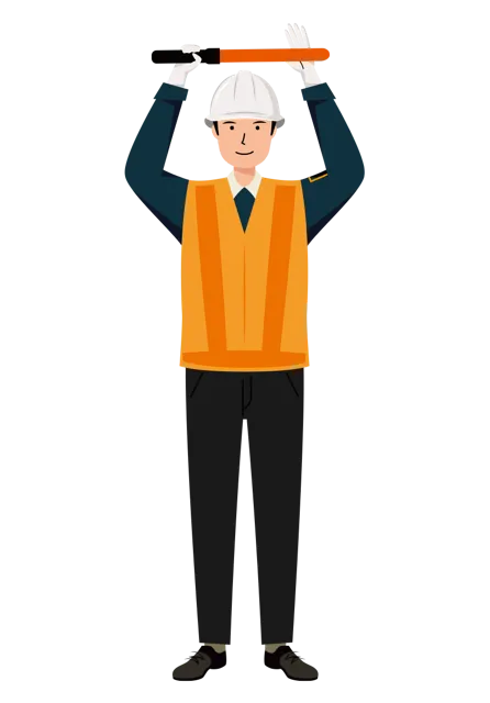 交通誘導員 イラスト（男性・全身）| 無料・商用利用可 | TGMC021-01-C | 無料素材ペペロ