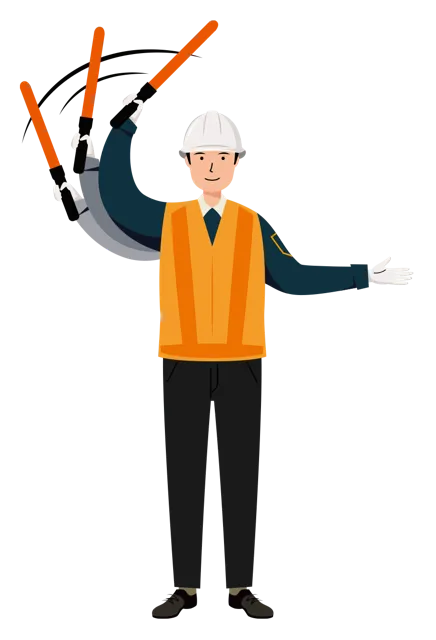 交通誘導員 イラスト（男性・全身）| 無料・商用利用可 | TGMC022-01-C | 無料素材ペペロ