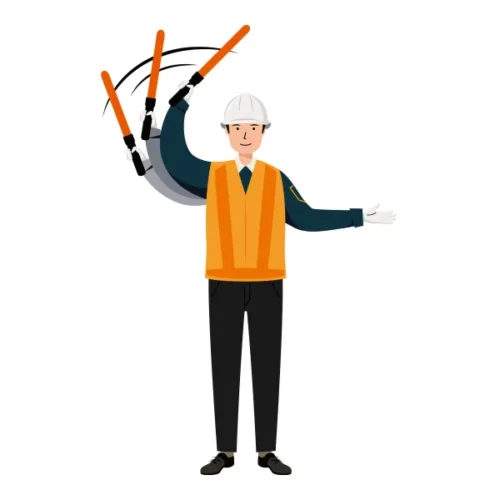 交通誘導員 イラスト（男性・全身）| 無料・商用利用可 | TGMC022-C | 無料素材ペペロ