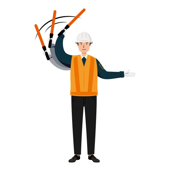 交通誘導員 イラスト（男性・全身）| 無料・商用利用可 | TGMC022-C | 無料素材ペペロ