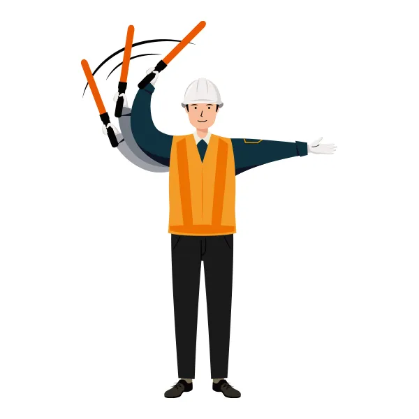 交通誘導員 イラスト（男性・全身）| 無料・商用利用可 | TGMC023-C | 無料素材ペペロ