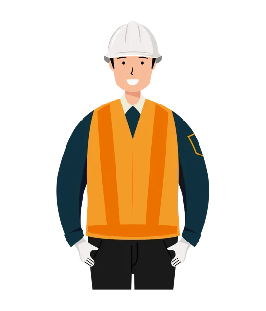 交通誘導員 イラスト（男性・上半身）| 無料・商用利用可 | TGMUBC002-01-C | 無料素材ペペロ