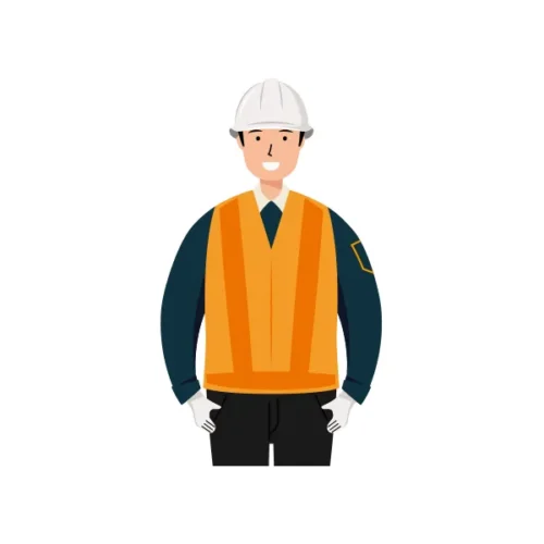 交通誘導員 イラスト（男性・上半身）| 無料・商用利用可 | TGMUBC002-C | 無料素材ペペロ