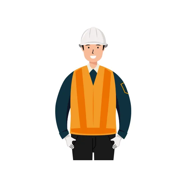 交通誘導員 イラスト（男性・上半身）| 無料・商用利用可 | TGMUBC002-C | 無料素材ペペロ