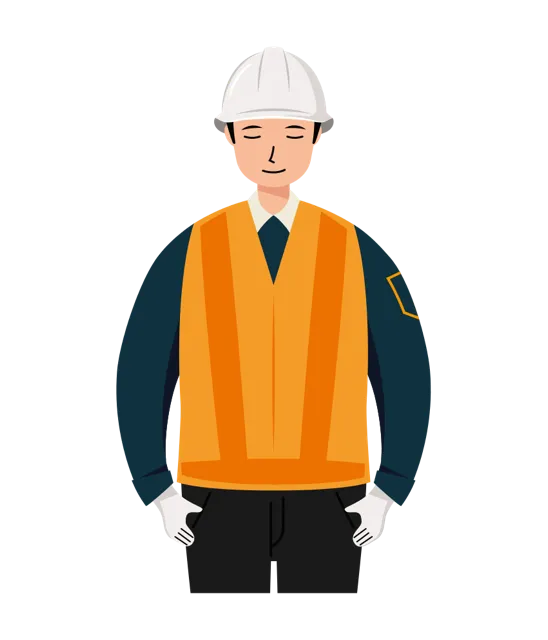 交通誘導員 イラスト（男性・上半身）| 無料・商用利用可 | TGMUBC003-01-C | 無料素材ペペロ