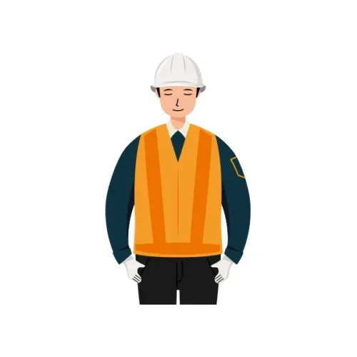 交通誘導員 イラスト（男性・上半身）| 無料・商用利用可 | TGMUBC003-C | 無料素材ペペロ