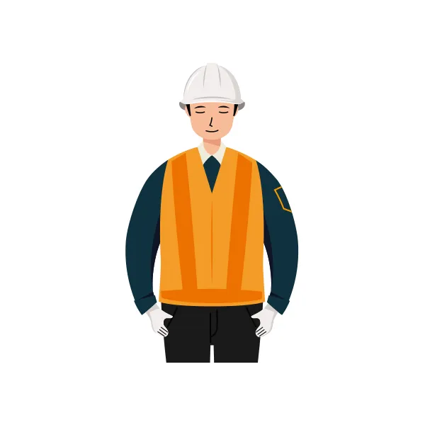 交通誘導員 イラスト（男性・上半身）| 無料・商用利用可 | TGMUBC003-C | 無料素材ペペロ