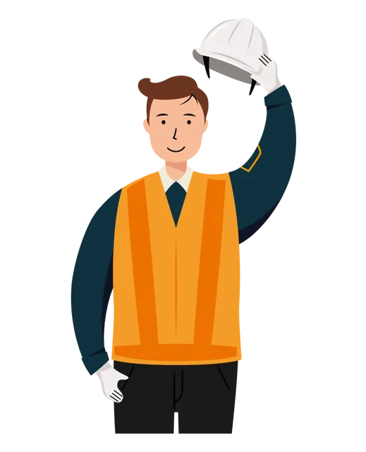 交通誘導員 イラスト（男性・上半身）| 無料・商用利用可 | TGMUBC004-01-C | 無料素材ペペロ