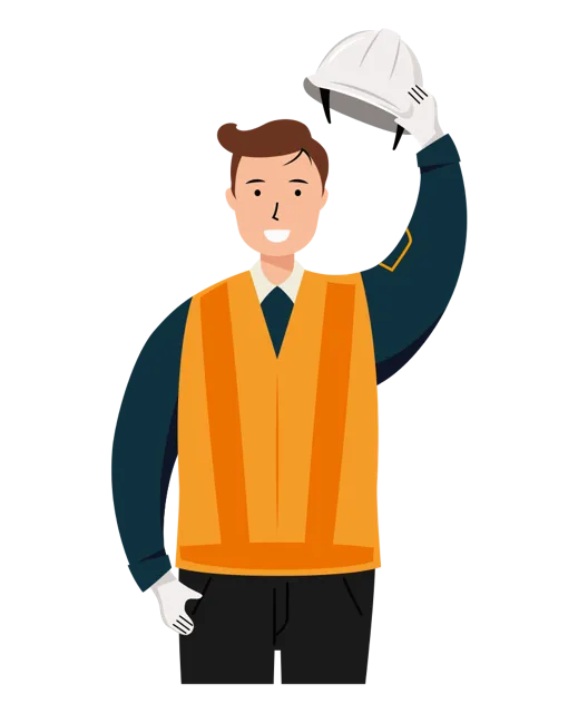 交通誘導員 イラスト（男性・上半身）| 無料・商用利用可 | TGMUBC005-01-C | 無料素材ペペロ