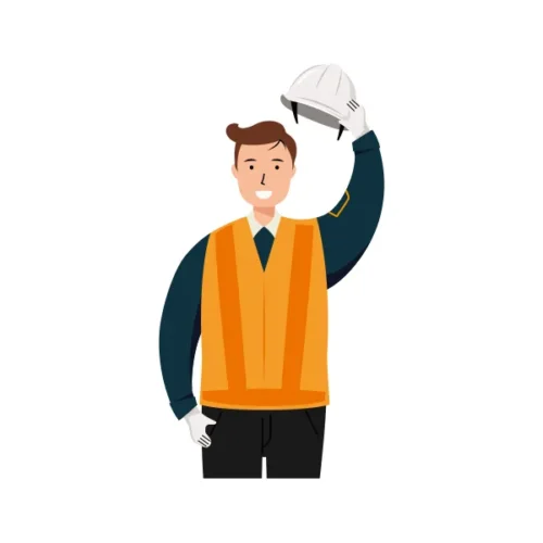 交通誘導員 イラスト（男性・上半身）| 無料・商用利用可 | TGMUBC005-C | 無料素材ペペロ