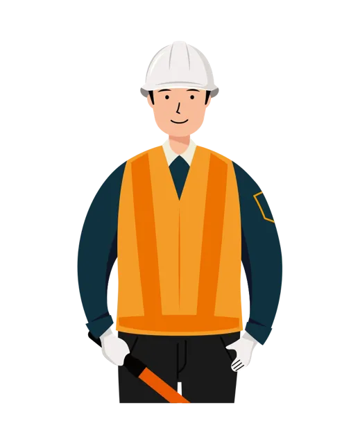 交通誘導員 イラスト（男性・上半身）| 無料・商用利用可 | TGMUBC006-01-C | 無料素材ペペロ
