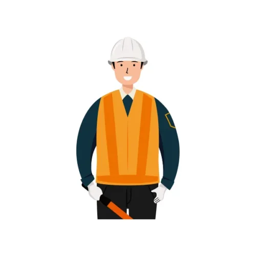 交通誘導員 イラスト（男性・上半身）| 無料・商用利用可 | TGMUBC007-C | 無料素材ペペロ