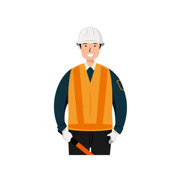 交通誘導員 イラスト（男性・上半身）| 無料・商用利用可 | TGMUBC007-C | 無料素材ペペロ